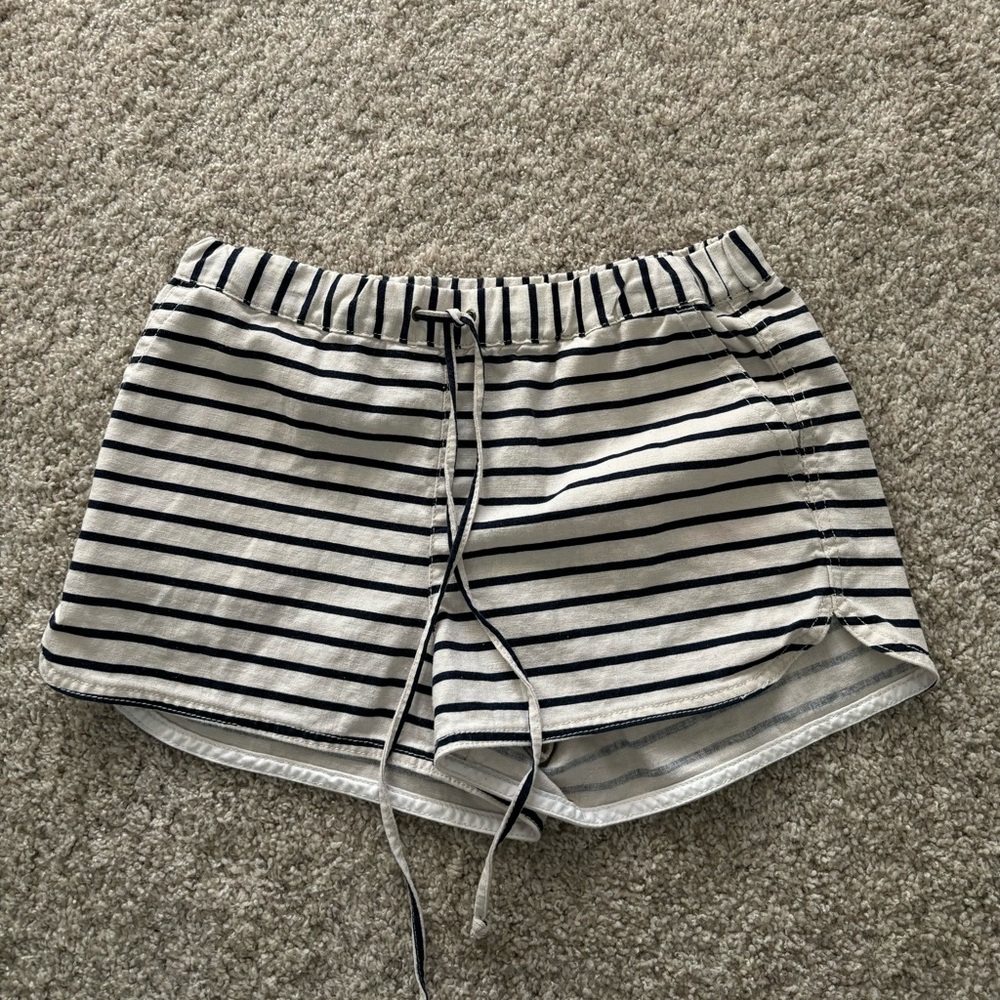 J Crew Factory size XS black and white striped shorts
